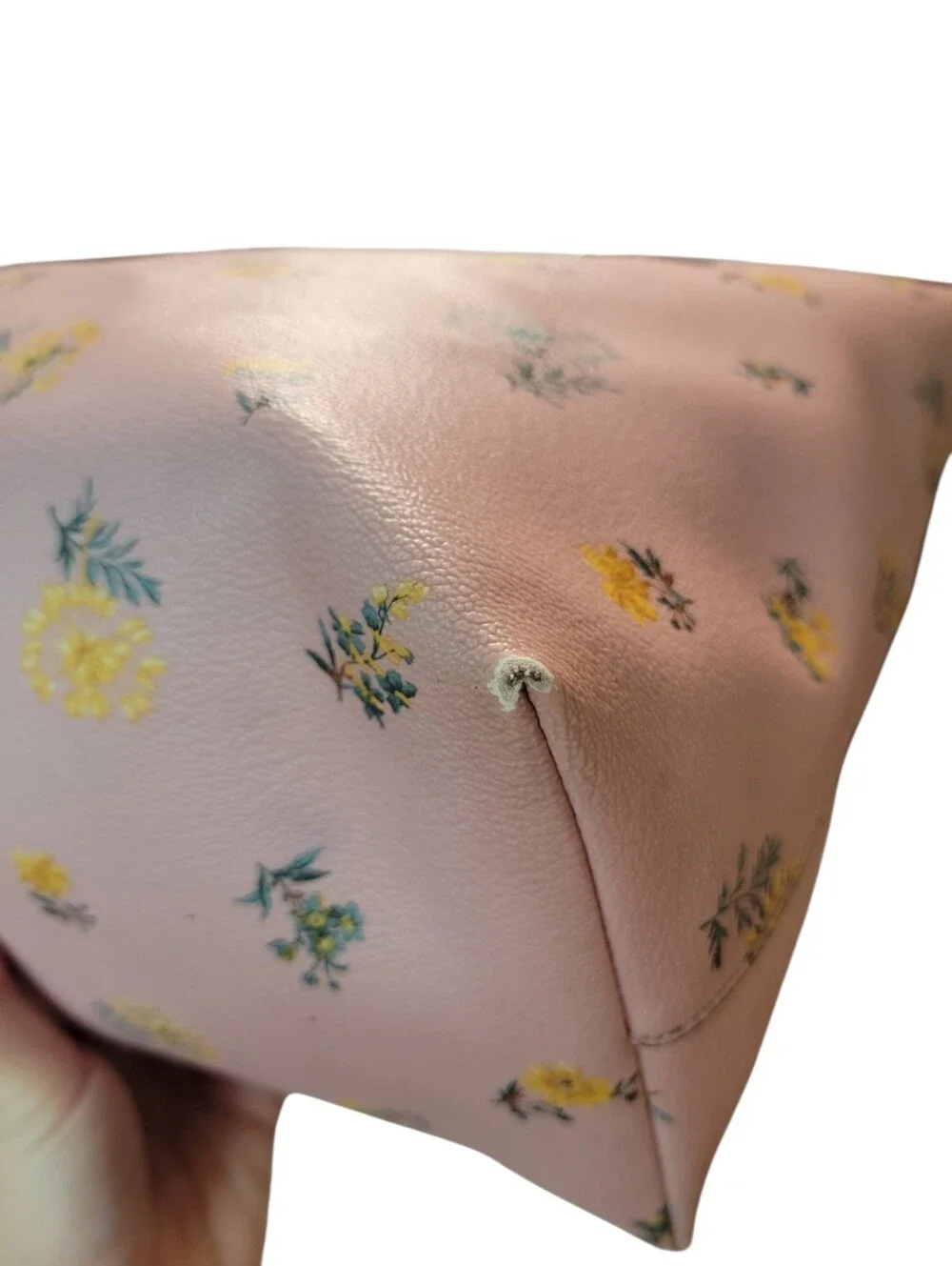 Coach Coated Canvas Gallery Tote Pink Yellow Dandelion Floral Print Bag & Wallet